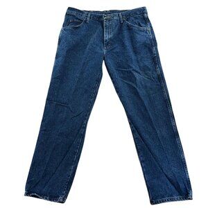 Wrangler Mens Jeans 38x30 Regular Fit Straight Leg Blue Denim Classic Casual